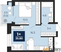 1 - комн.  квартира, 35.8 м², 8/14 эт.