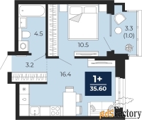 1 - комн.  квартира, 35.6 м², 4/16 эт.