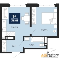 1 - комн.  квартира, 36.81 м², 2/9 эт.