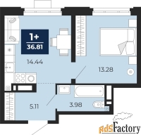 1 - комн.  квартира, 36.81 м², 3/9 эт.