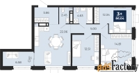 3 - комн.  квартира, 86.04 м², 9/9 эт.