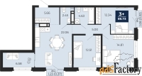 3 - комн.  квартира, 86.73 м², 5/9 эт.