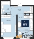 1 - комн.  квартира, 39.13 м², 4/21 эт.