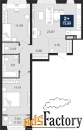 2 - комн.  квартира, 72.89 м², 2/21 эт.