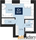 1 - комн.  квартира, 32.07 м², 10/10 эт.
