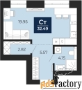 1 - комн.  квартира, 32.49 м², 7/12 эт.