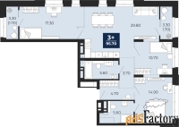 3 - комн.  квартира, 95.7 м², 6/24 эт.