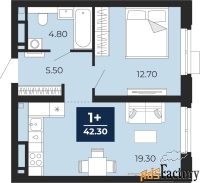 1 - комн.  квартира, 42.3 м², 5/20 эт.
