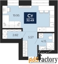 1 - комн.  квартира, 32.49 м², 8/12 эт.