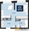 1 - комн.  квартира, 32.77 м², 5/22 эт.