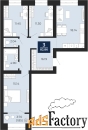 3 - комн.  квартира, 81.01 м², 2/10 эт.