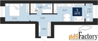 1 - комн.  квартира, 43.91 м², 4/12 эт.