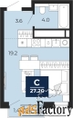 1 - комн.  квартира, 27.2 м², 7/16 эт.