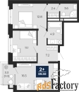 2 - комн.  квартира, 59.5 м², 10/14 эт.