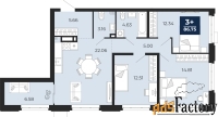 3 - комн.  квартира, 86.75 м², 2/9 эт.