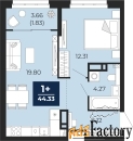 1 - комн.  квартира, 44.33 м², 16/16 эт.