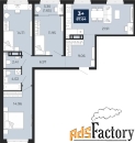 3 - комн.  квартира, 87.64 м², 4/21 эт.
