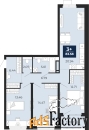 3 - комн.  квартира, 83.58 м², 2/21 эт.