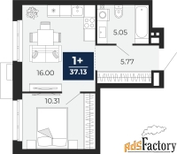 1 - комн.  квартира, 37.13 м², 2/24 эт.