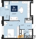 1 - комн.  квартира, 50.43 м², 3/24 эт.