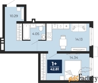 1 - комн.  квартира, 42.81 м², 1/20 эт.