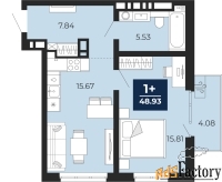 1 - комн.  квартира, 46.07 м², 10/12 эт.