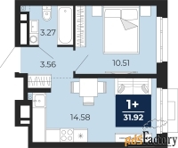 1 - комн.  квартира, 31.92 м², 13/24 эт.