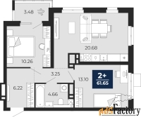 2 - комн.  квартира, 59.21 м², 8/20 эт.