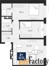 2 - комн.  квартира, 68.34 м², 6/12 эт.