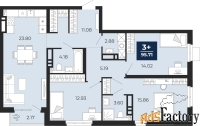 3 - комн.  квартира, 94.19 м², 16/20 эт.