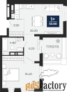 1 - комн.  квартира, 53.6 м², 16/18 эт.