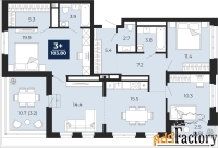 3 - комн.  квартира, 103.8 м², 12/14 эт.