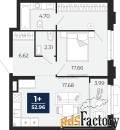 1 - комн.  квартира, 52.96 м², 2/24 эт.