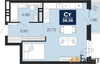 1 - комн.  квартира, 37.01 м², 16/20 эт.
