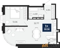 1 - комн.  квартира, 55.26 м², 3/24 эт.