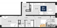 2 - комн.  квартира, 65.11 м², 13/22 эт.