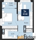 1 - комн.  квартира, 41.46 м², 12/14 эт.
