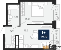 1 - комн.  квартира, 40.1 м², 11/14 эт.