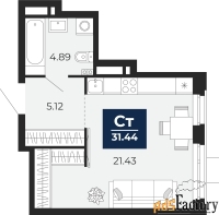 1 - комн.  квартира, 31.44 м², 3/24 эт.