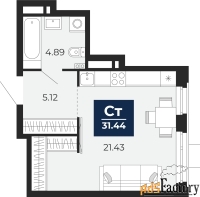 1 - комн.  квартира, 31.44 м², 18/24 эт.