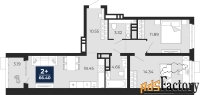 2 - комн.  квартира, 64.81 м², 2/20 эт.
