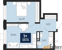 1 - комн.  квартира, 40.14 м², 23/24 эт.
