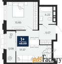 1 - комн.  квартира, 48.09 м², 3/24 эт.