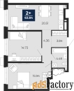 2 - комн.  квартира, 63.84 м², 2/24 эт.