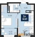 1 - комн.  квартира, 36.87 м², 9/14 эт.
