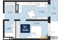 1 - комн.  квартира, 40.94 м², 7/20 эт.