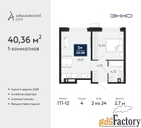 1 - комн.  квартира, 40.36 м², 2/24 эт.