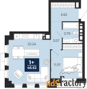 1 - комн.  квартира, 46.62 м², 3/24 эт.