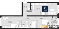 2 - комн.  квартира, 65.11 м², 22/22 эт.