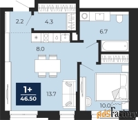1 - комн.  квартира, 46.5 м², 1/16 эт.